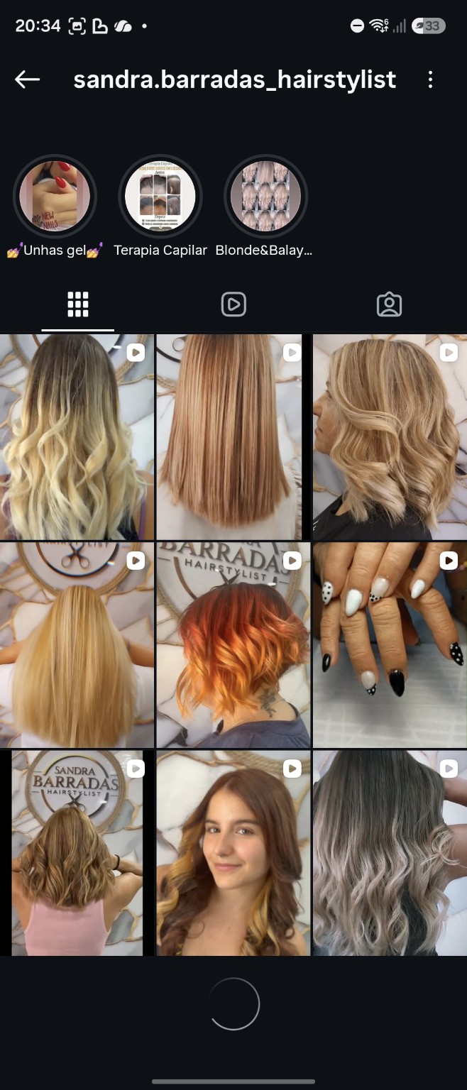 Trabalhos de cabelo Sandra Barradas